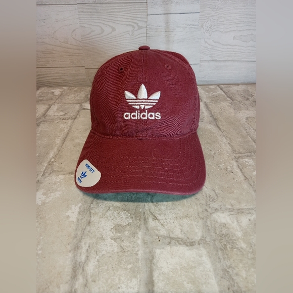 adidas Accessories - NEW Adidas Women's Originals Relaxed Strapback Quiet Crimson Trefoil Logo Cap